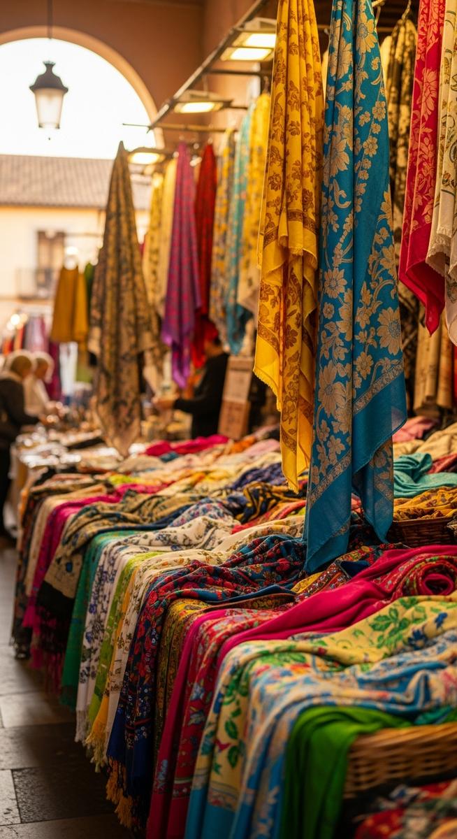 a photo illustrating 2. silk shawls and scarves in Valencia