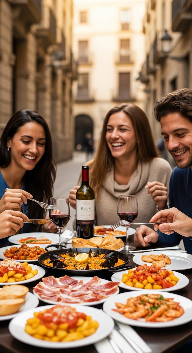 a traditional Spanish meal in Barcelona