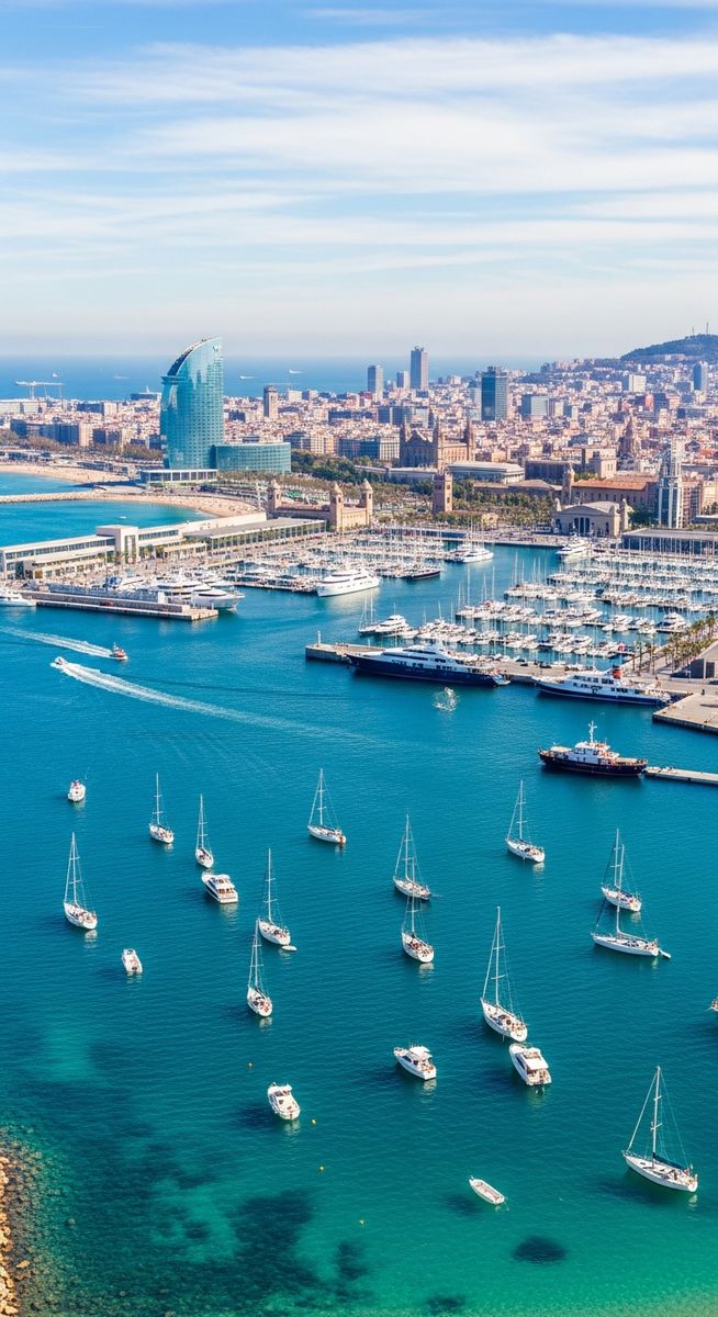 the Barcelona coastline or port