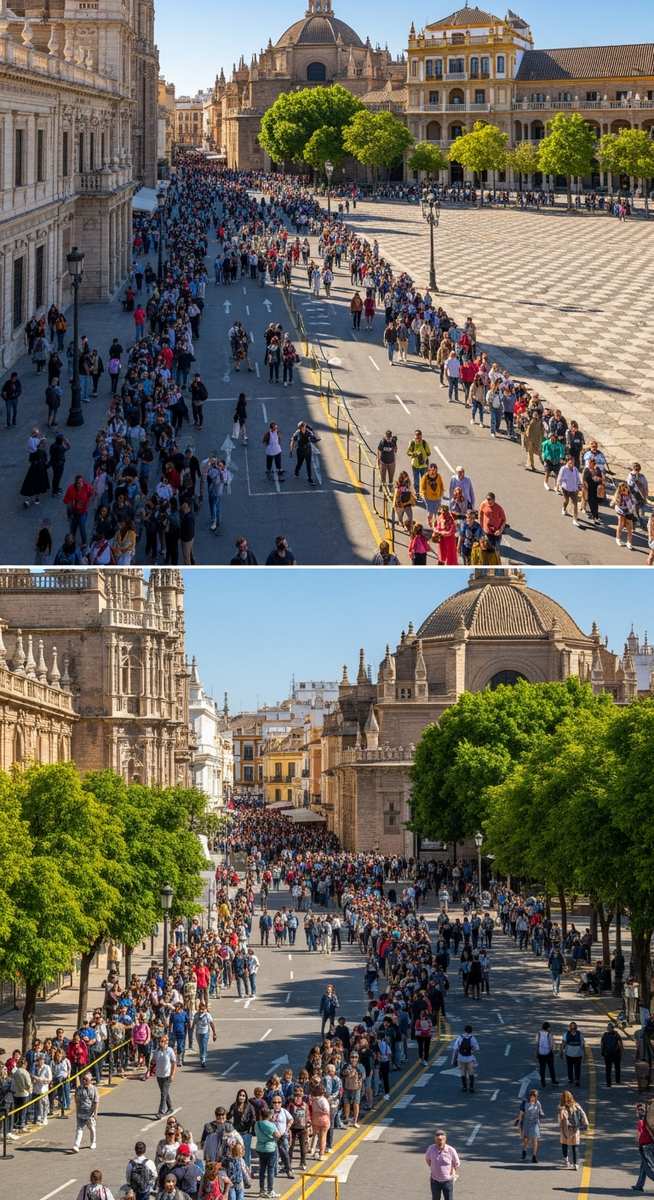 a travel photo from why not visit seville showing a downside of the destination