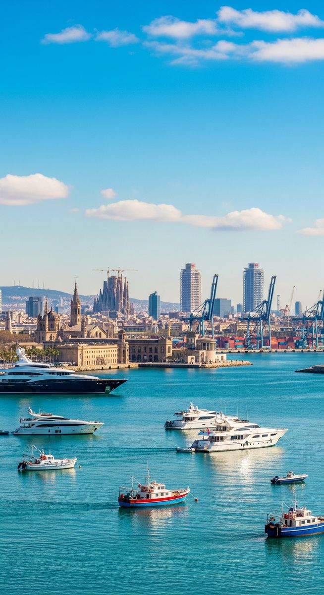 the Barcelona coastline or port