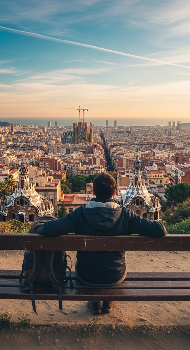 a traveller sitting on a bench in Barcelona as a reason to visit Barcelona