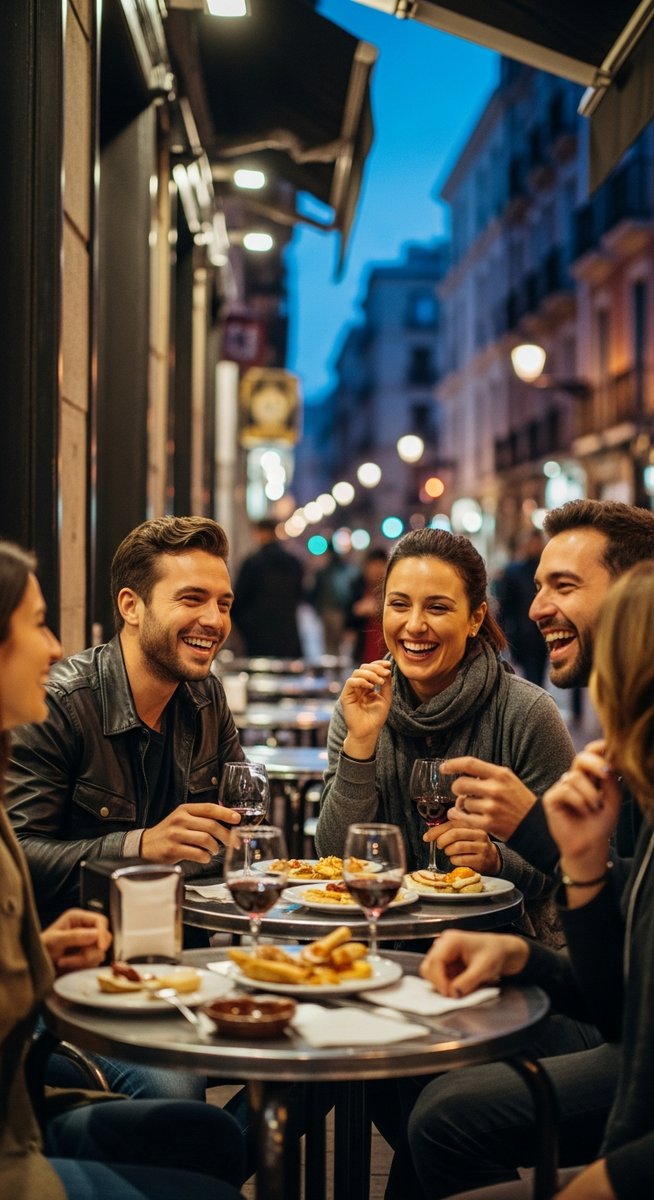 a photo illustrating madrid in Spain on a food tour